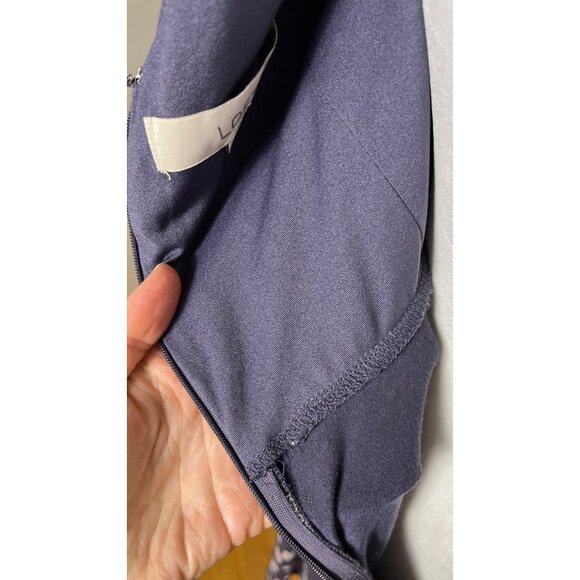 Loft Dress Rayon Knit Grayish Floral Fit & Flare Swingy Midi Comfortable Women M - Picture 8 of 10